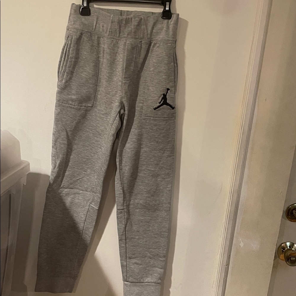 Nike Kids Gray Sweatpants with Logo